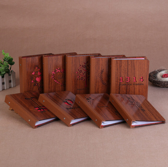 6-inch wooden DIY creative photo album Commemorative advertising gift album Custom printed logo - Image 6