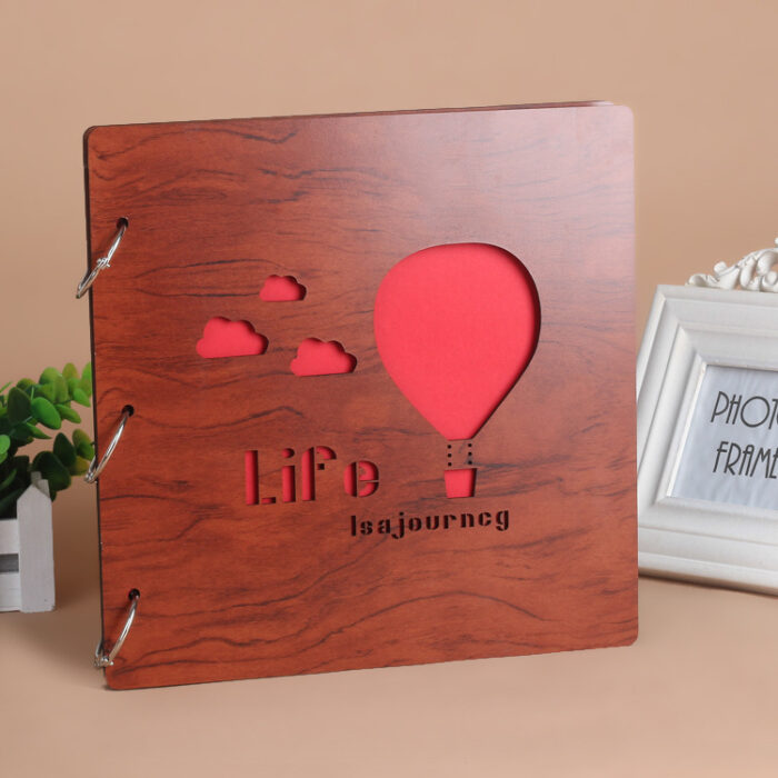 16 inch wooden creative diy photo album loose leaf black card commemorative gift customized gift - Image 5