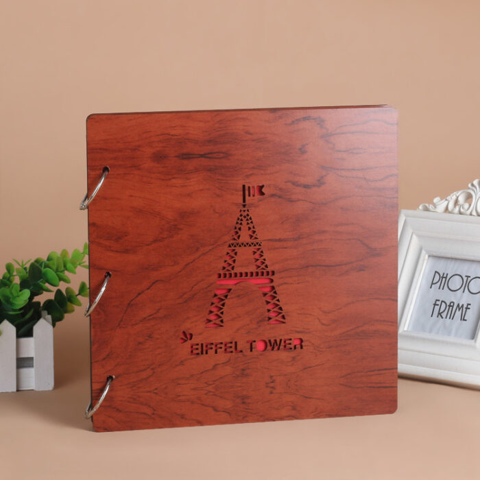 16 inch wooden creative diy photo album loose leaf black card commemorative gift customized gift - Image 4