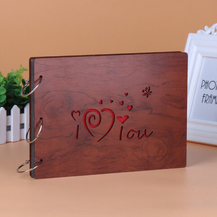 Creative gift 10-inch 12-inch wooden diy album iron ring loose-leaf customization - Image 3