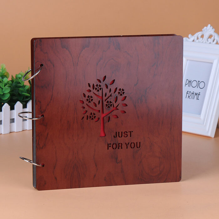 16 inch wooden creative diy photo album loose leaf black card commemorative gift customized gift - Image 2