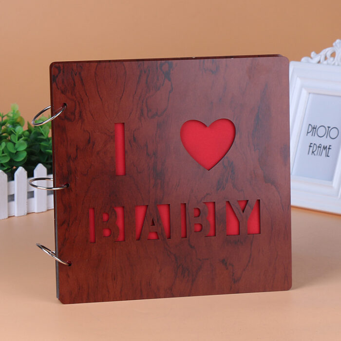 16 inch wooden creative diy photo album loose leaf black card commemorative gift customized gift