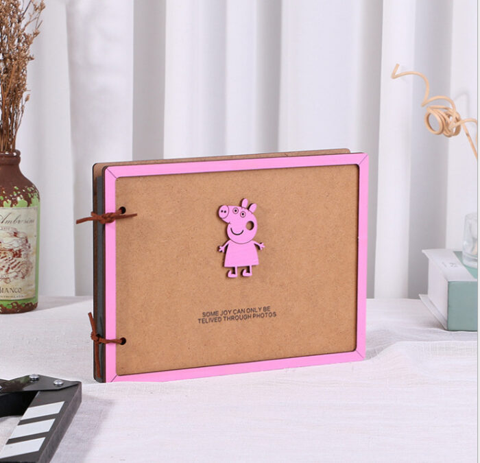 8-inch creative commemorative diy cartoon pattern children's wooden cover album - Image 5